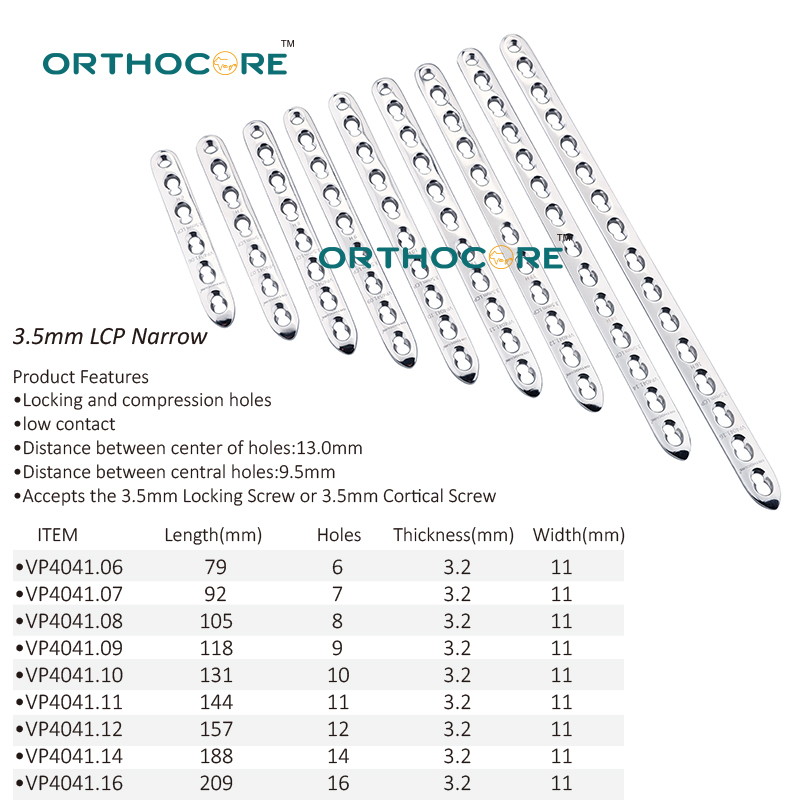 3.5mm Narrow Locking Compression Plates LCP Stainless Steel 
