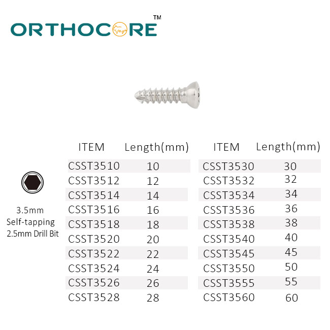 3.5mm Cortical Screw Hex(stainless steel)