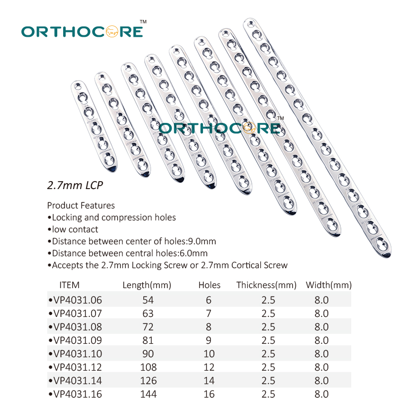 2.7mm Locking Compression Plates LCP Stainless Steel 
