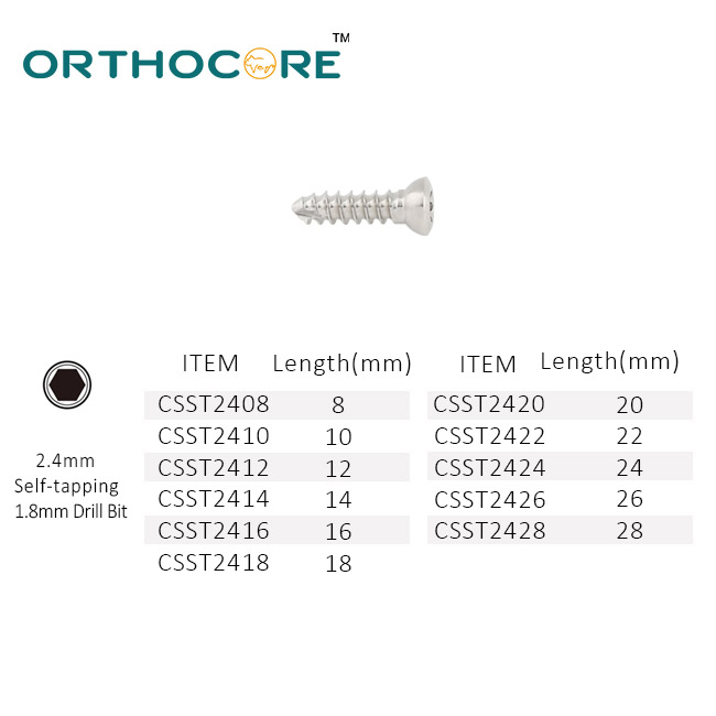 2.4mm Cortical Screw Hex(stainless steel)