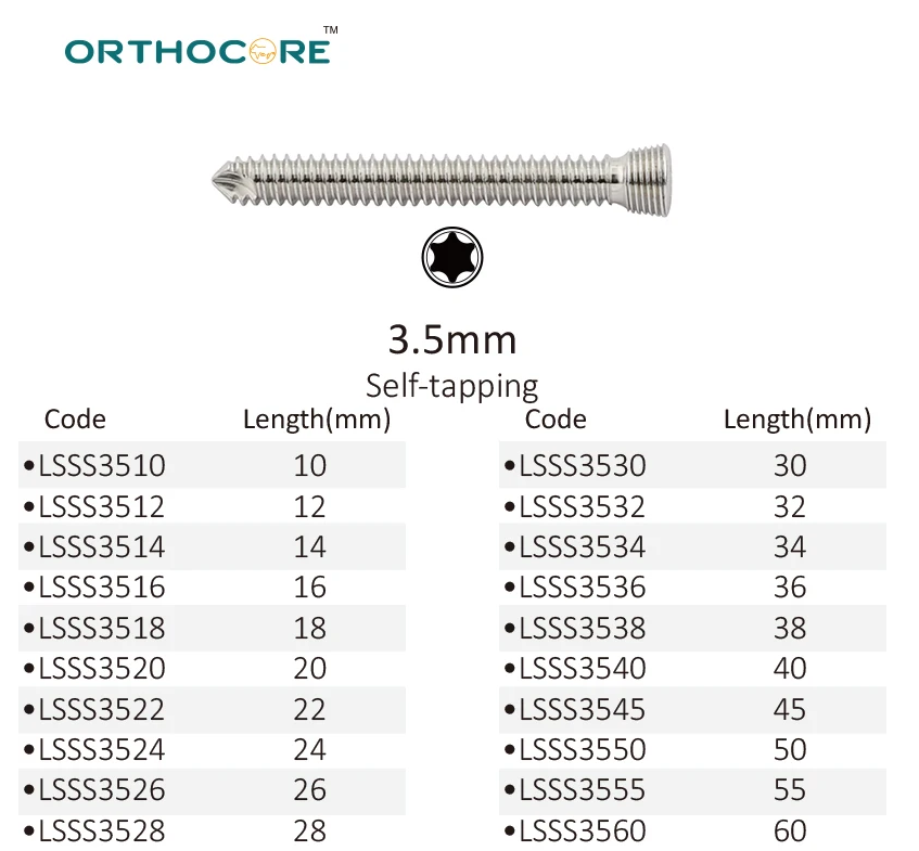 3.5mm Locking Screw(stainless steel)