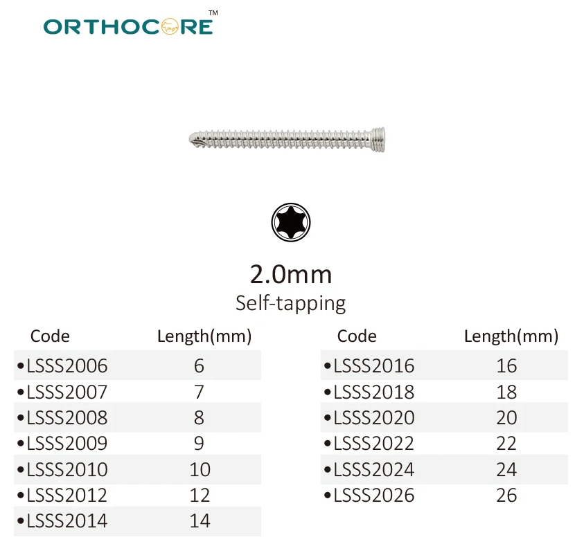 2.0mm Locking Screw(stainless steel)