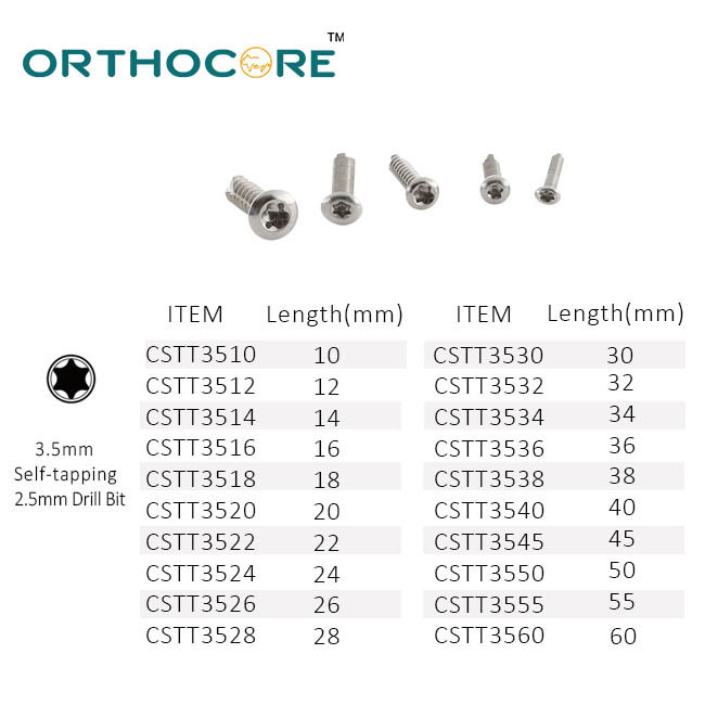 3.5mm Cortical Screw Torx(stainless steel)